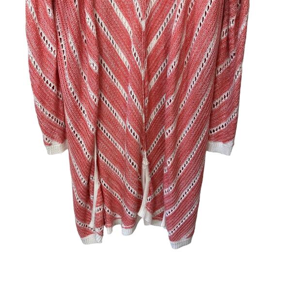 Christopher‎ & Banks Open Knit Cardigan Top Womens Medium Duster Beachy Coastal - Picture 4 of 8